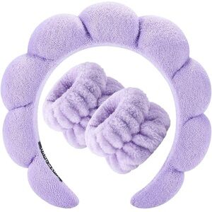 Swisco Pro Spa Headband and Wristband Set - Lavender NWT